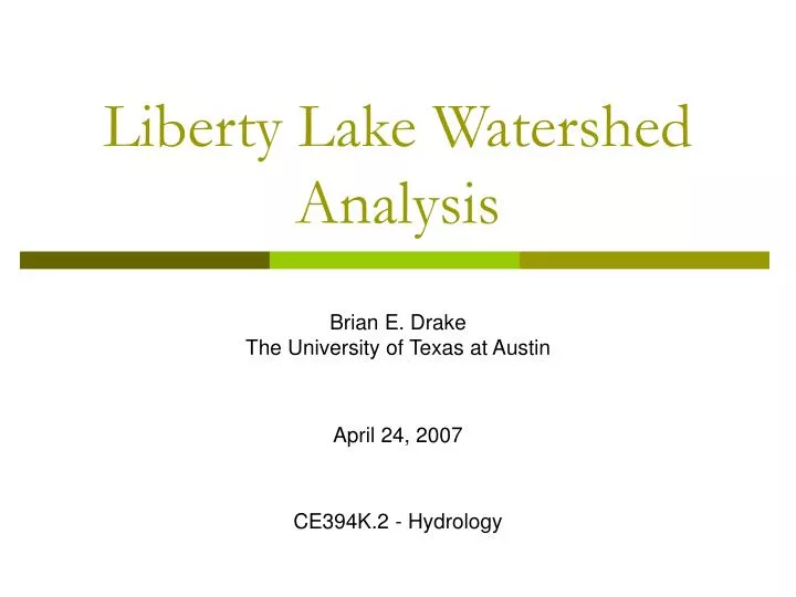 liberty lake watershed analysis
