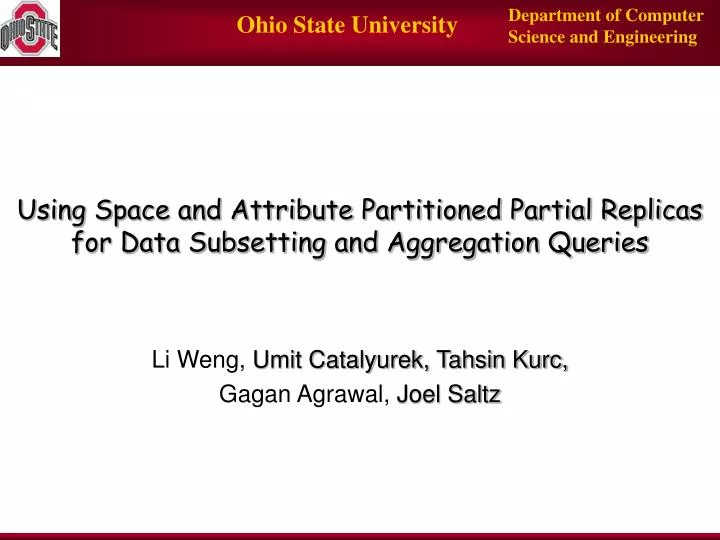 using space and attribute partitioned partial replicas for data subsetting and aggregation queries