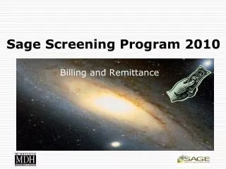 Sage Screening Program 2010