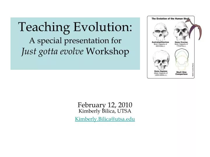 teaching evolution a special presentation for just gotta evolve workshop