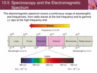 10.5	Spectroscopy and the Electromagnetic 	Spectrum