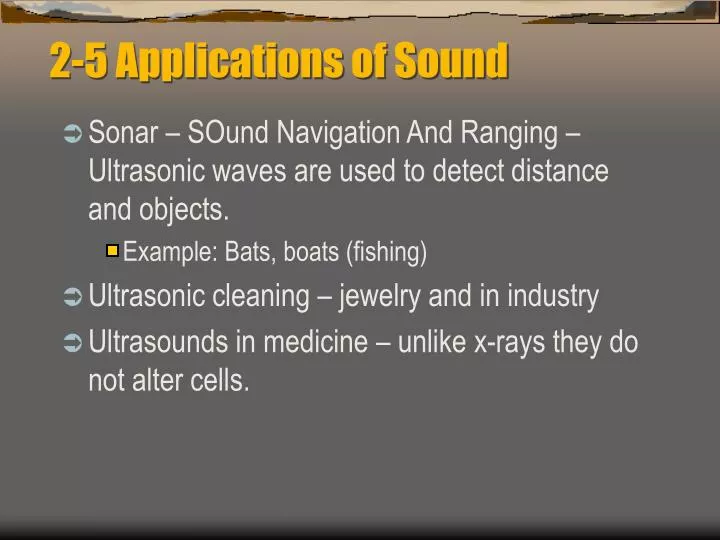 2 5 applications of sound