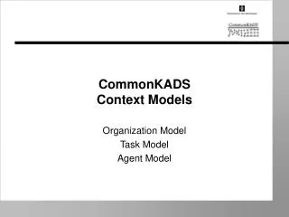 CommonKADS Context Models