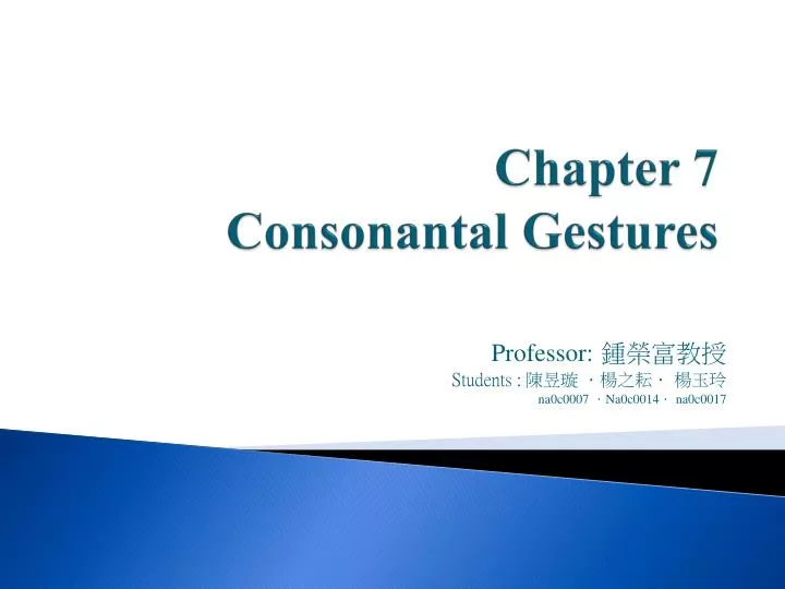 chapter 7 consonantal gestures