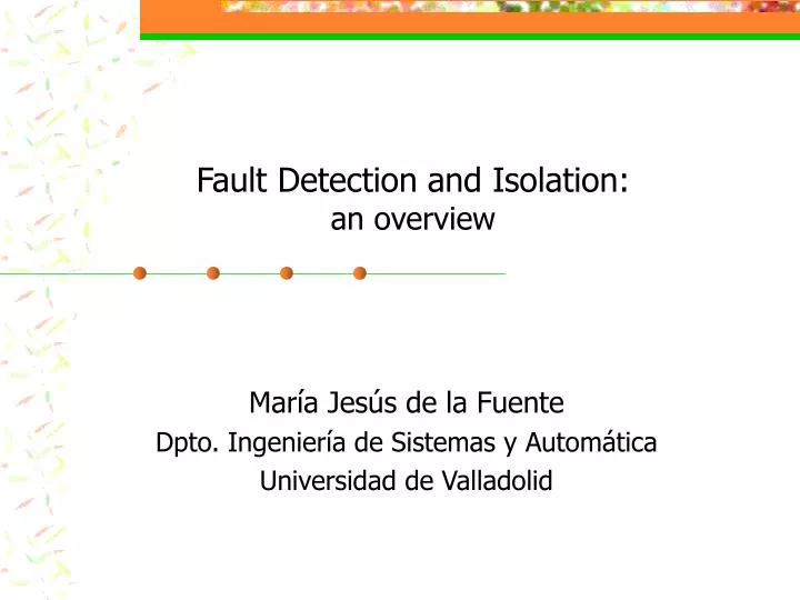 fault detection and isolation an overview