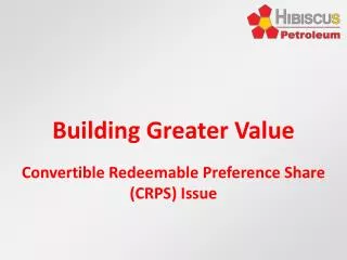 Building Greater Value