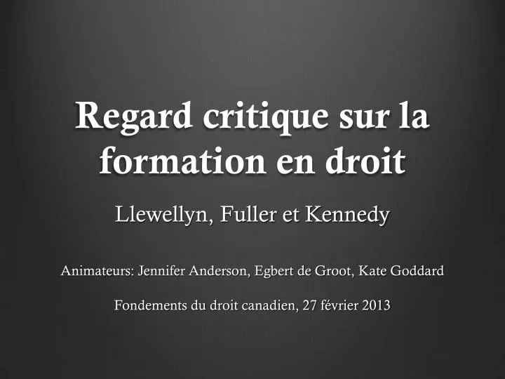 regard critique sur la formation en droit