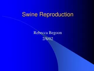 Swine Reproduction