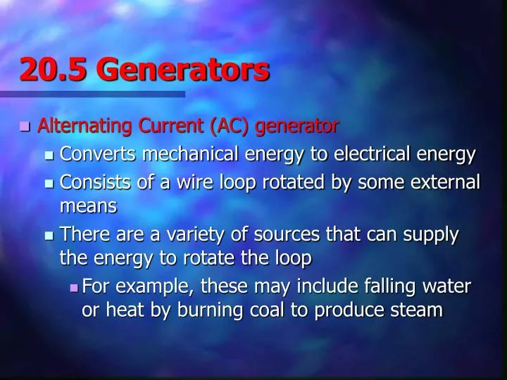 20 5 generators