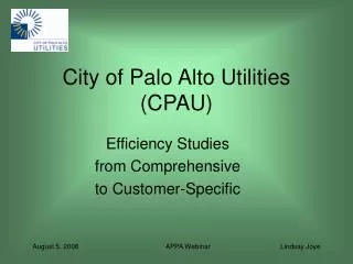 City of Palo Alto Utilities (CPAU)