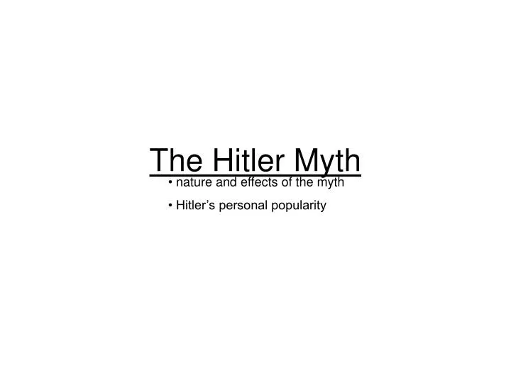 the hitler myth