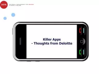 Killer Apps - Thoughts from Deloitte