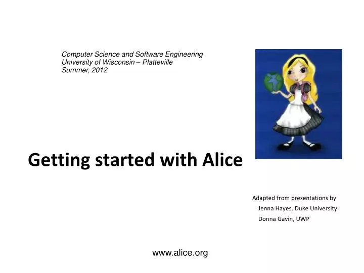 getting started with alice