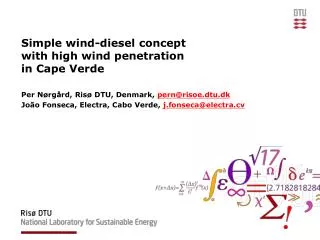 Simple wind-diesel concept with high wind penetration in Cape Verde