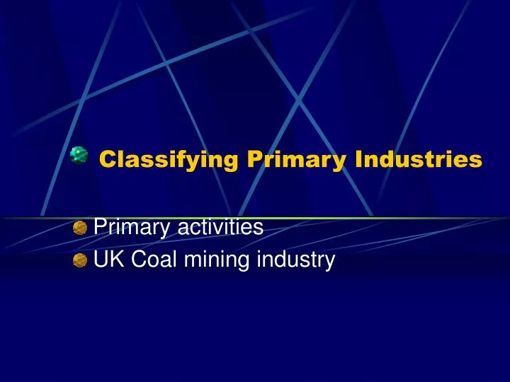 classifying primary industries