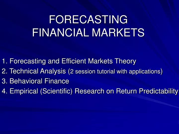 forecasting financial markets
