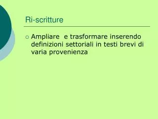 ri scritture