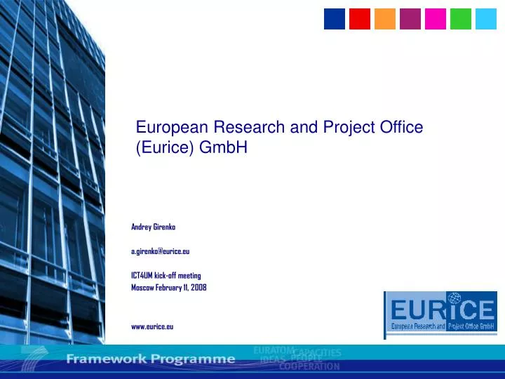 european research and project office eurice gmbh