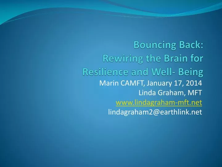 bouncing back rewiring the brain for resilience and well being