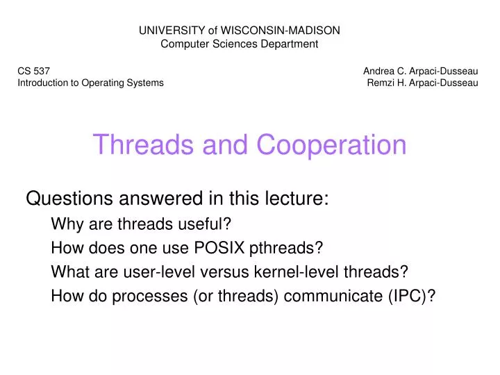 threads and cooperation