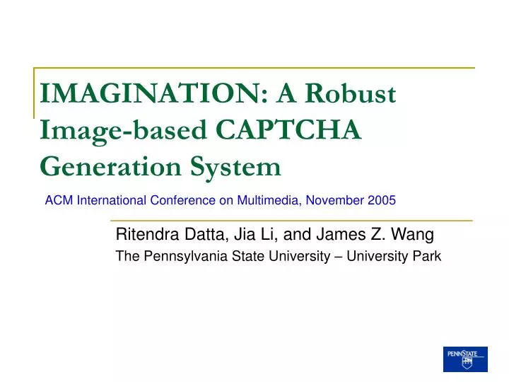 imagination a robust image based captcha generation system