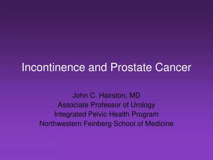 incontinence and prostate cancer