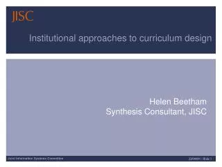 Institutional approaches to curriculum design