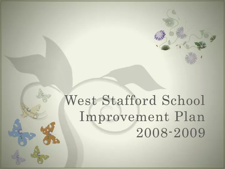 west stafford school improvement plan 2008 2009