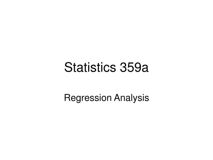 statistics 359a