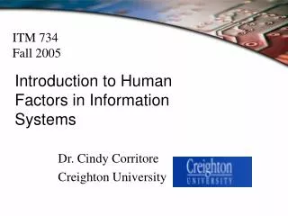 Introduction to Human Factors in Information Systems