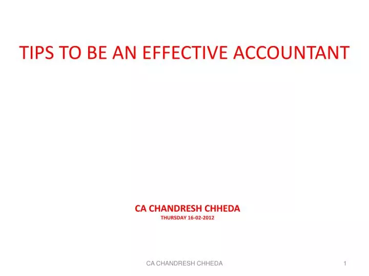tips to be an effective accountant