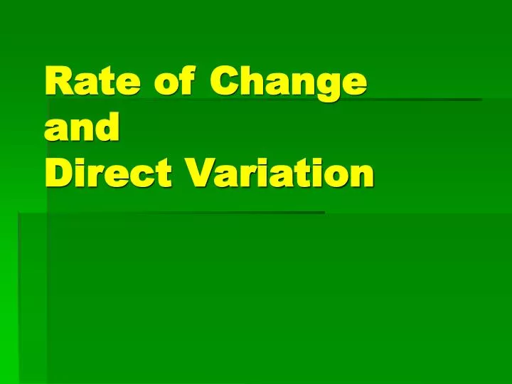 rate of change and direct variation