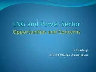LNG and Power Sector Opportunities and Concerns