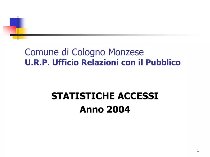 comune di cologno monzese u r p ufficio relazioni con il pubblico