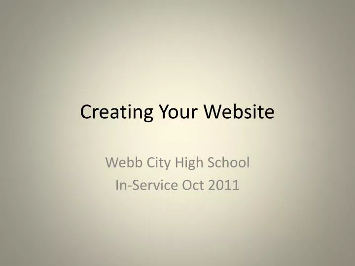 creating your website