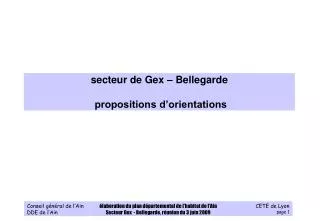 secteur de gex bellegarde propositions d orientations