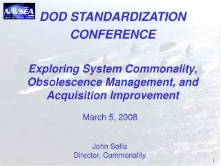 DOD STANDARDIZATION CONFERENCE