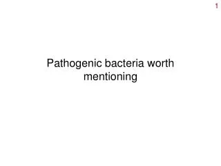 Pathogenic bacteria worth mentioning