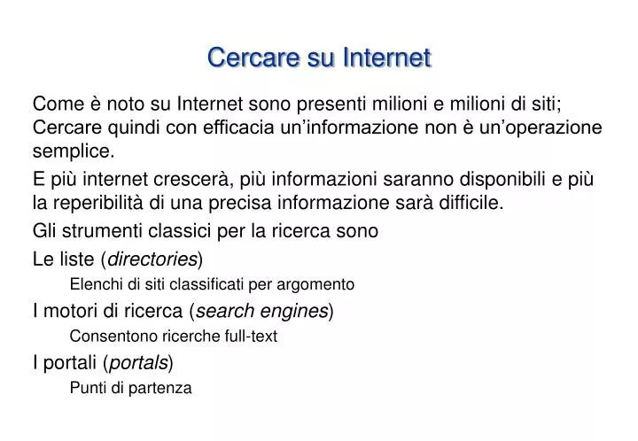 cercare su internet