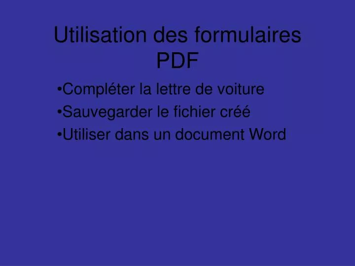 utilisation des formulaires pdf