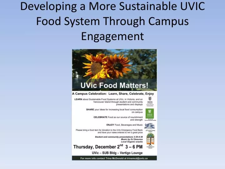 developing a more sustainable uvic food system through campus engagement