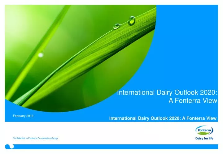 international dairy outlook 2020 a fonterra view