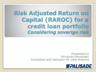 Risk Adjusted Return on Capital (RAROC) for a credit loan portfolio Considering soverign risk