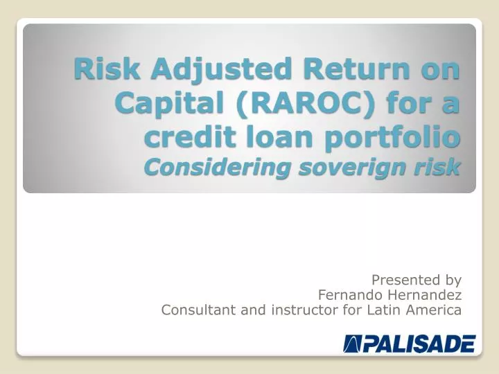 risk adjusted return on capital raroc for a credit loan portfolio considering soverign risk