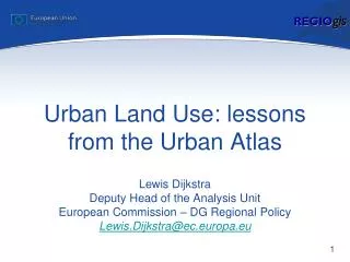 Urban Land Use: lessons from the Urban Atlas