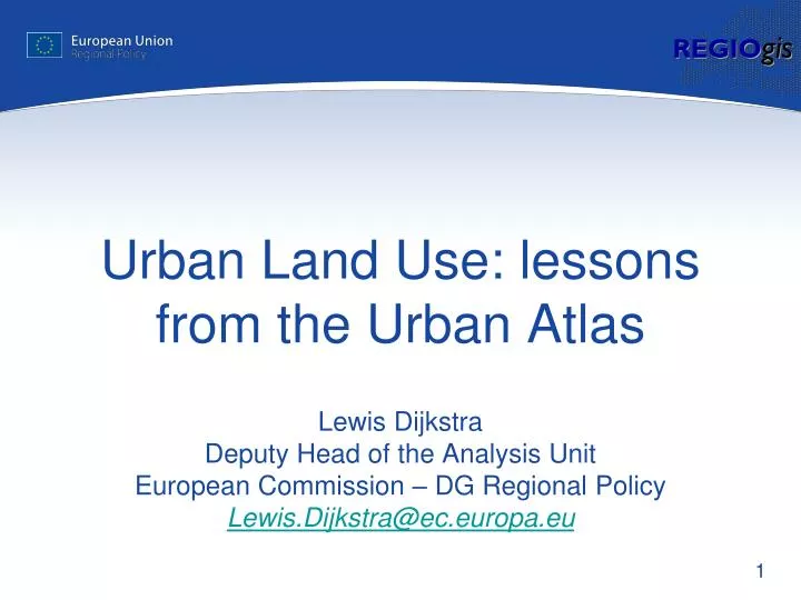 urban land use lessons from the urban atlas