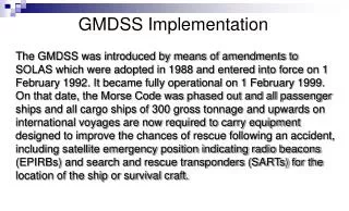 GMDSS Implementation