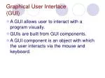 Graphical User Interface (GUI) - slide 1