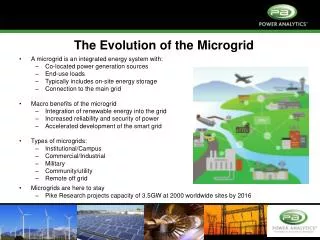 The Evolution of the Microgrid A microgrid is an integrated energy system with: