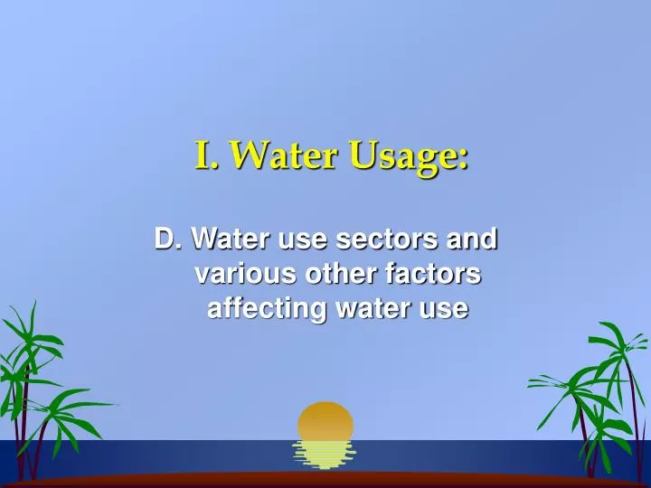 i water usage